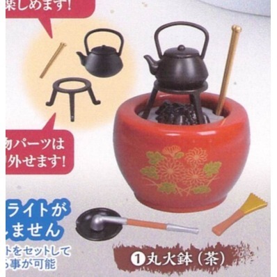 ♧溢起瘋扭蛋♧ Tarlin 扭蛋 轉蛋 火鉢P2 火鉢 發光 烤魚 日本 煮茶 擬真 擺設 高雄 鹽埕-規格圖3