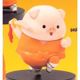 ♧溢起瘋扭蛋♧ Qualia 扭蛋 轉蛋 功夫豬站立公仔P2 功夫豬 小豬 少林寺 武功 公仔 高雄 鹽埕-規格圖3