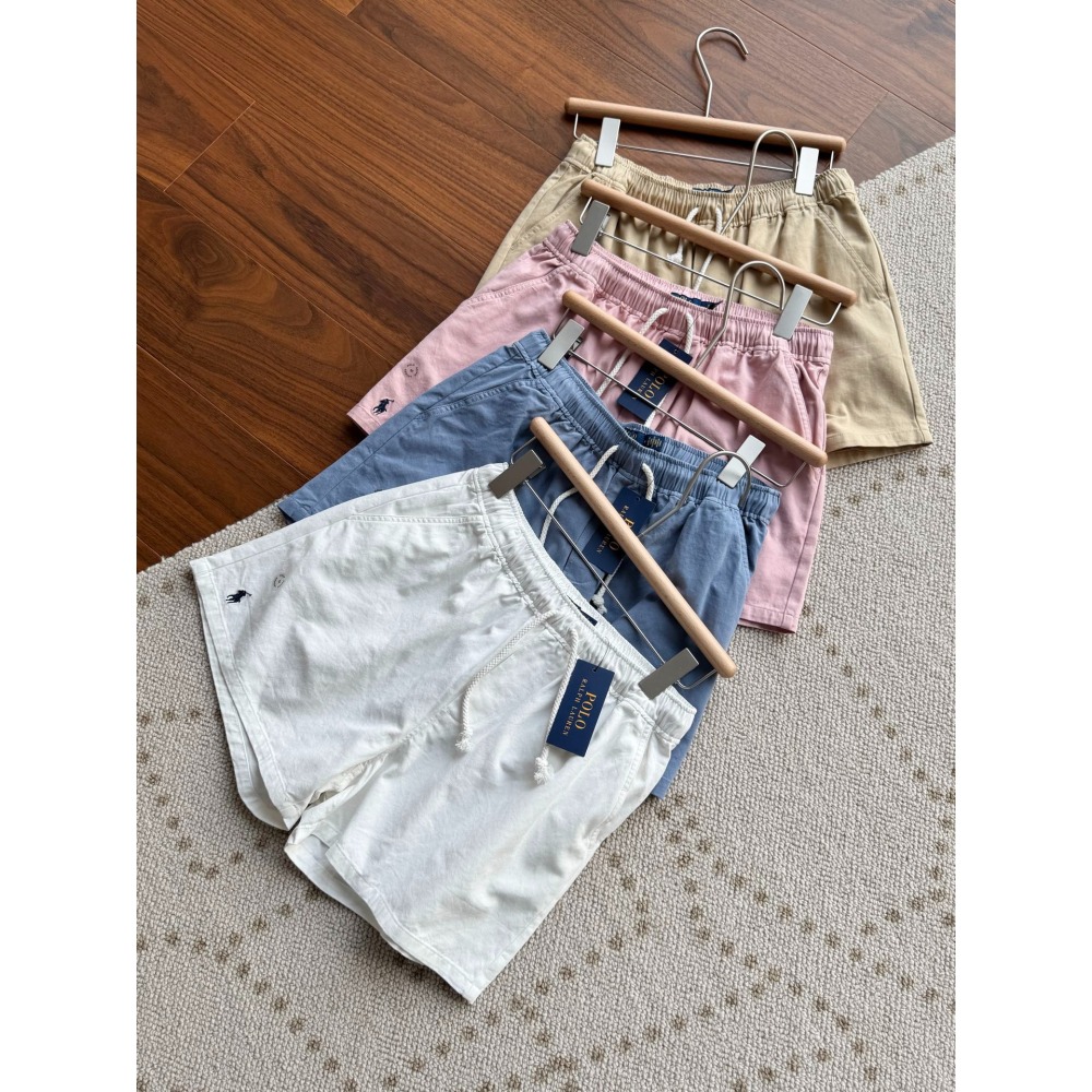 Ralph Lauren純色棉質抽繩短褲-細節圖3