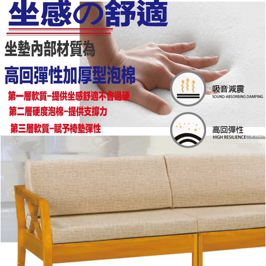 【綠家居】多優柚木色亞麻布L型實木沙發椅(四人座＋椅凳組合-細節圖8