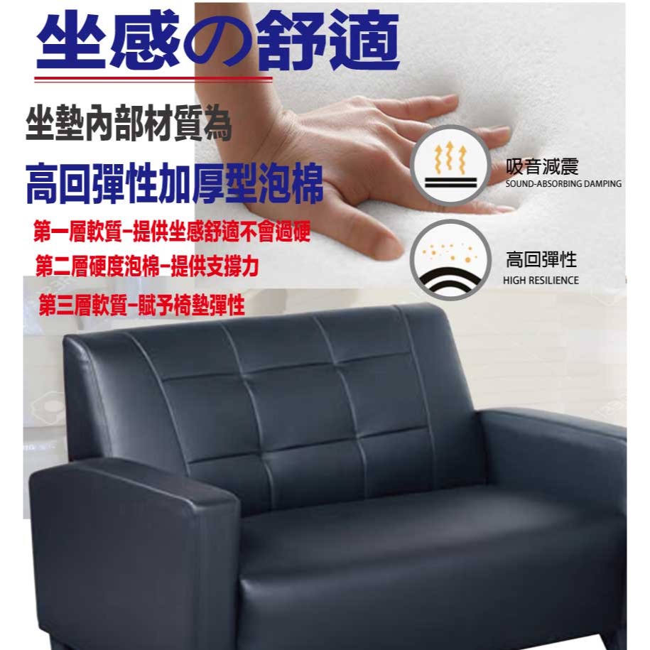 【綠家居】普迪黑色透氣皮革三人座沙發椅-細節圖7