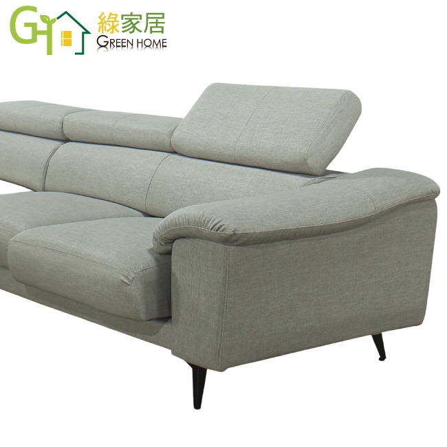 【綠家居】席爾灰色耐刮皮革L型沙發組合(左＆右二向可選+頭枕＆坐墊可調)-細節圖5