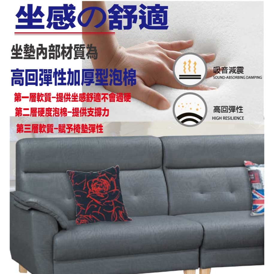 【綠家居】帝舵灰色耐刮皮革L型沙發組合(四人座＋椅凳組合)(四人座＋椅凳組合)-細節圖8