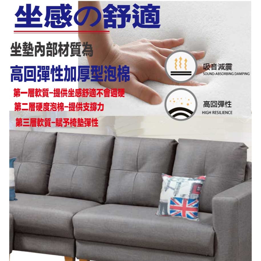 【綠家居】希默灰色耐刮皮革L型沙發組合(四人座＋椅凳組合)-細節圖8