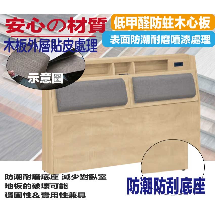 【綠家居】米倫5尺雙人貓抓皮革床頭箱(不含床底＋不含床墊)-細節圖5