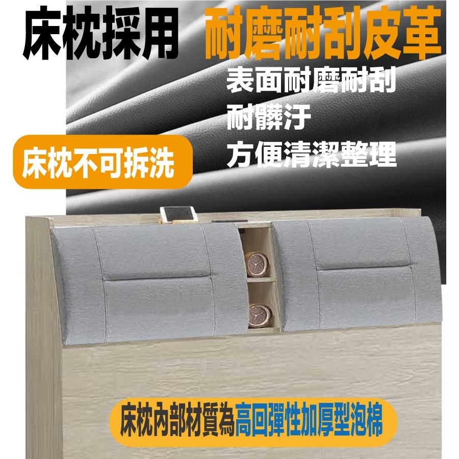 【綠家居】賽斯5尺雙人耐磨皮革床頭箱(二色可選)-細節圖7