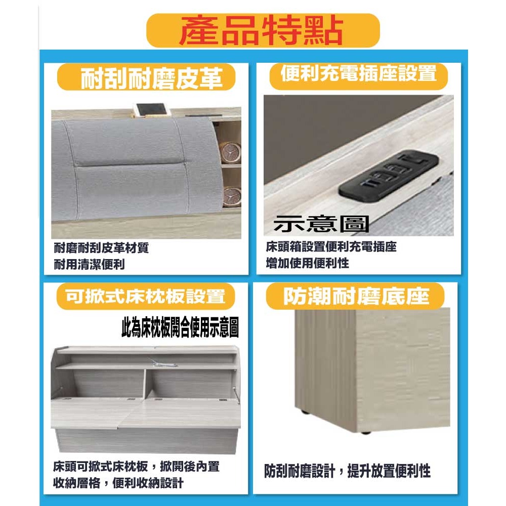 【綠家居】賽斯6尺雙人加大耐磨皮革床頭箱(二色可選)-細節圖8