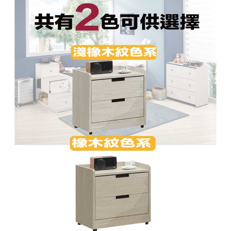 【綠家居】米賽倫1.6尺二抽床頭櫃(二色可選)-細節圖9