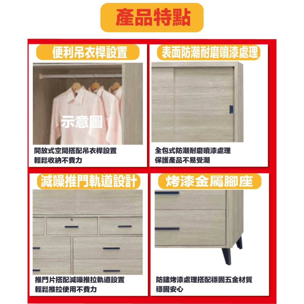 【綠家居】賽斯5.1尺推門七抽衣櫃(二色可選)-細節圖7