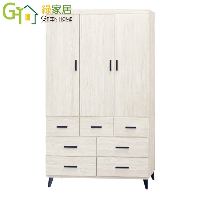 【綠家居】賽斯3.9尺開門七抽衣櫃(三色可選)-規格圖11