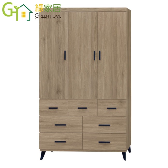【綠家居】賽斯3.9尺開門七抽衣櫃(三色可選)-規格圖11