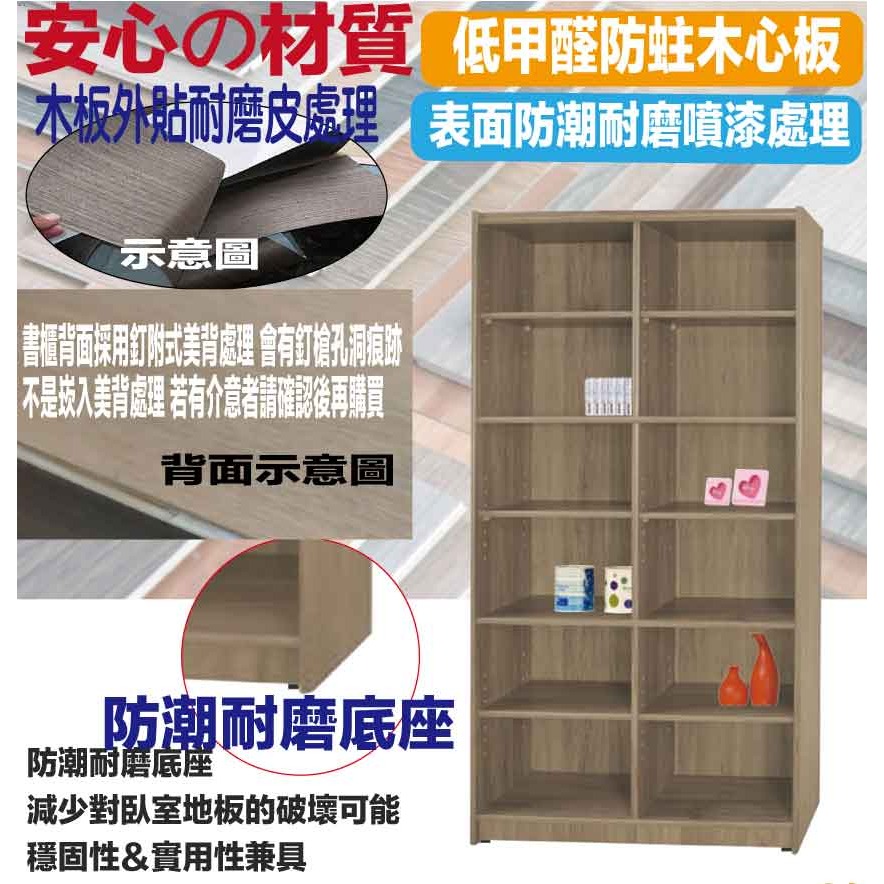 【綠家居】康永3尺開放12格書櫃(四色可選)-細節圖5