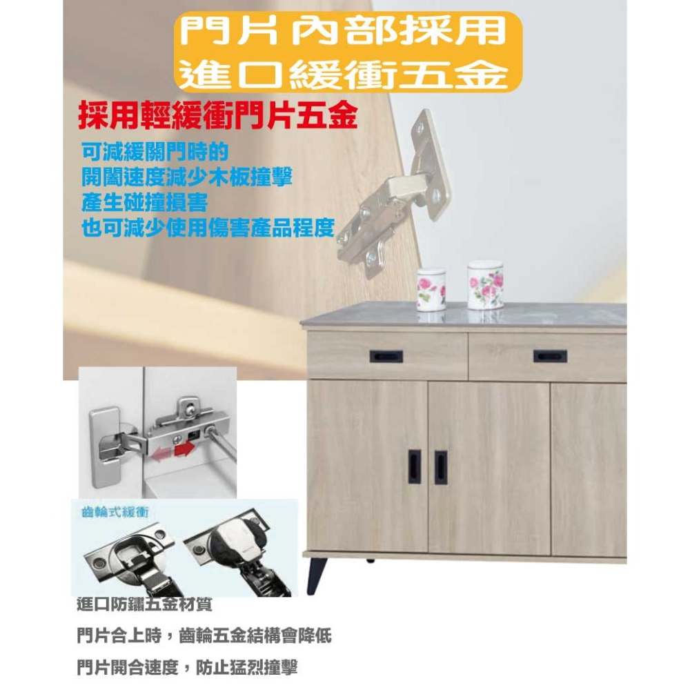 【綠家居】曼麗5.3尺岩板低餐櫃-細節圖7