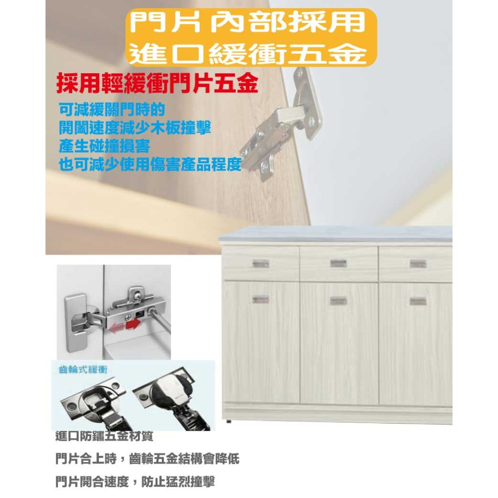 【綠家居】吉曼6尺岩板&石面拉盤低餐櫃(二色可選)-細節圖5