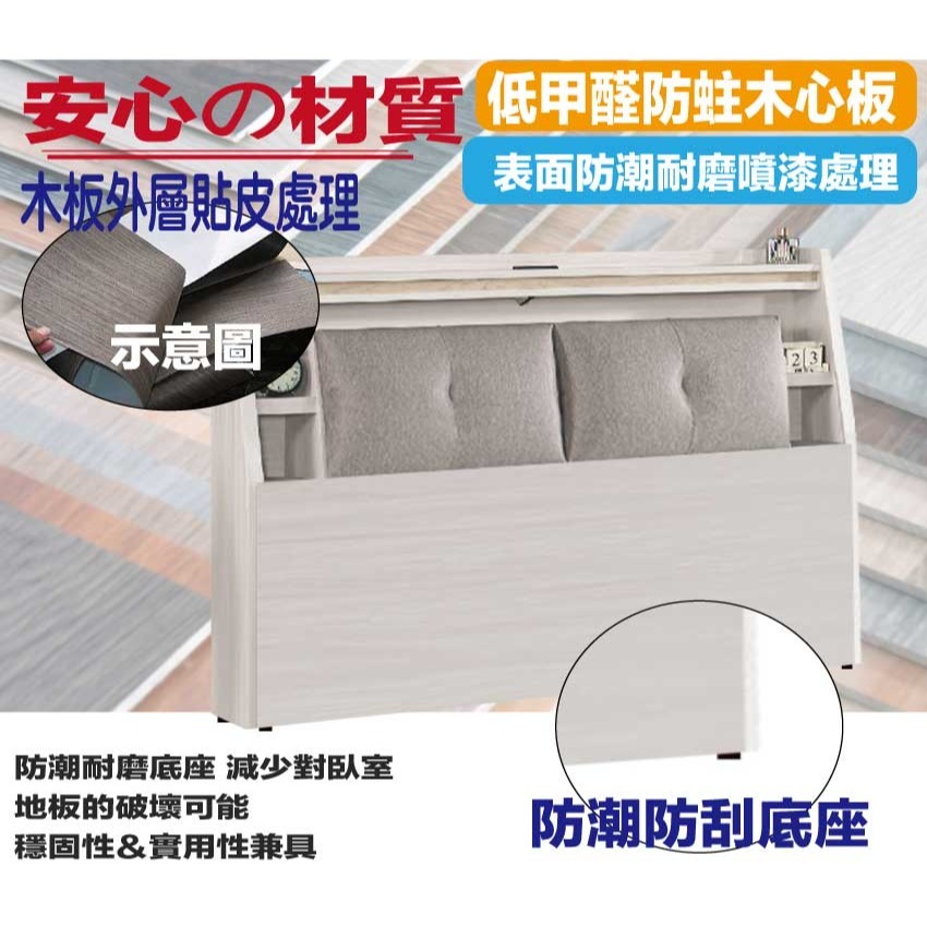 【綠家居】寶亞6尺雙人加大耐磨皮革床頭箱(不含床底＋不含床墊)-細節圖5