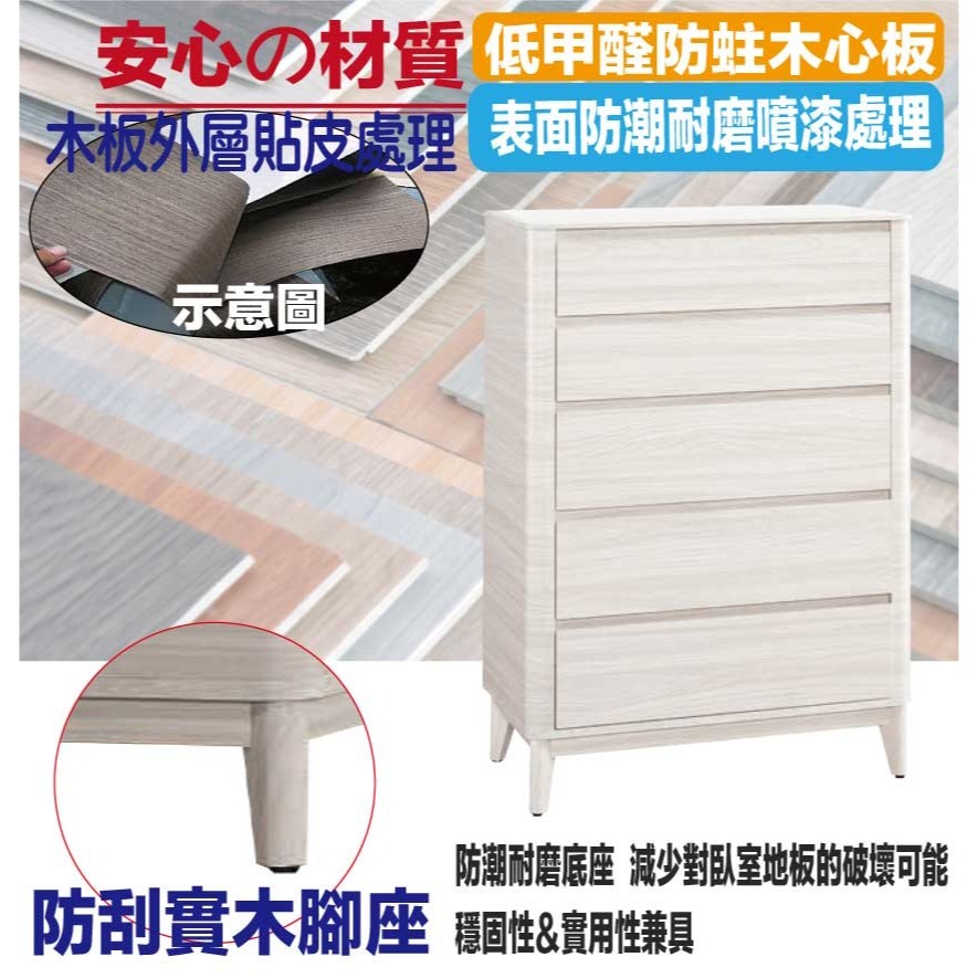 【綠家居】朵利2.7尺岩板五抽斗櫃-細節圖5