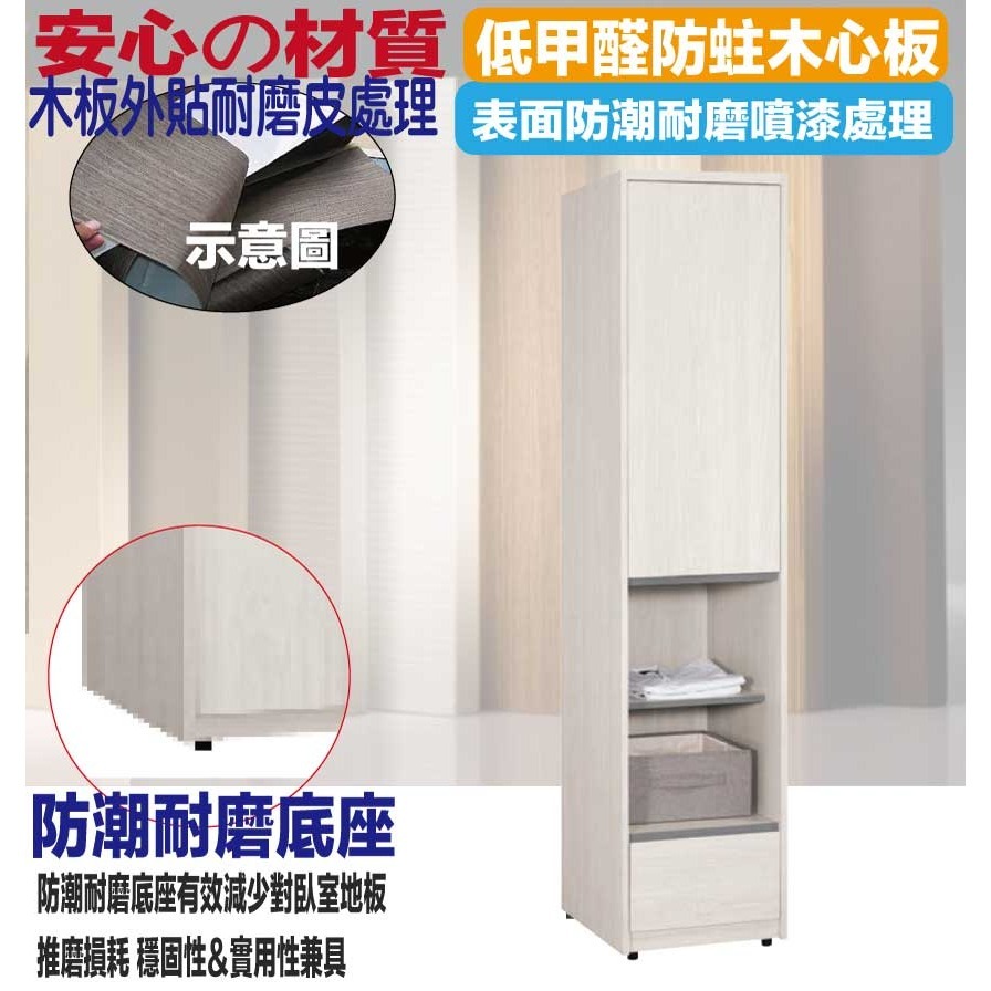 【綠家居】華爾1.5尺單門中空單抽衣櫃-細節圖5
