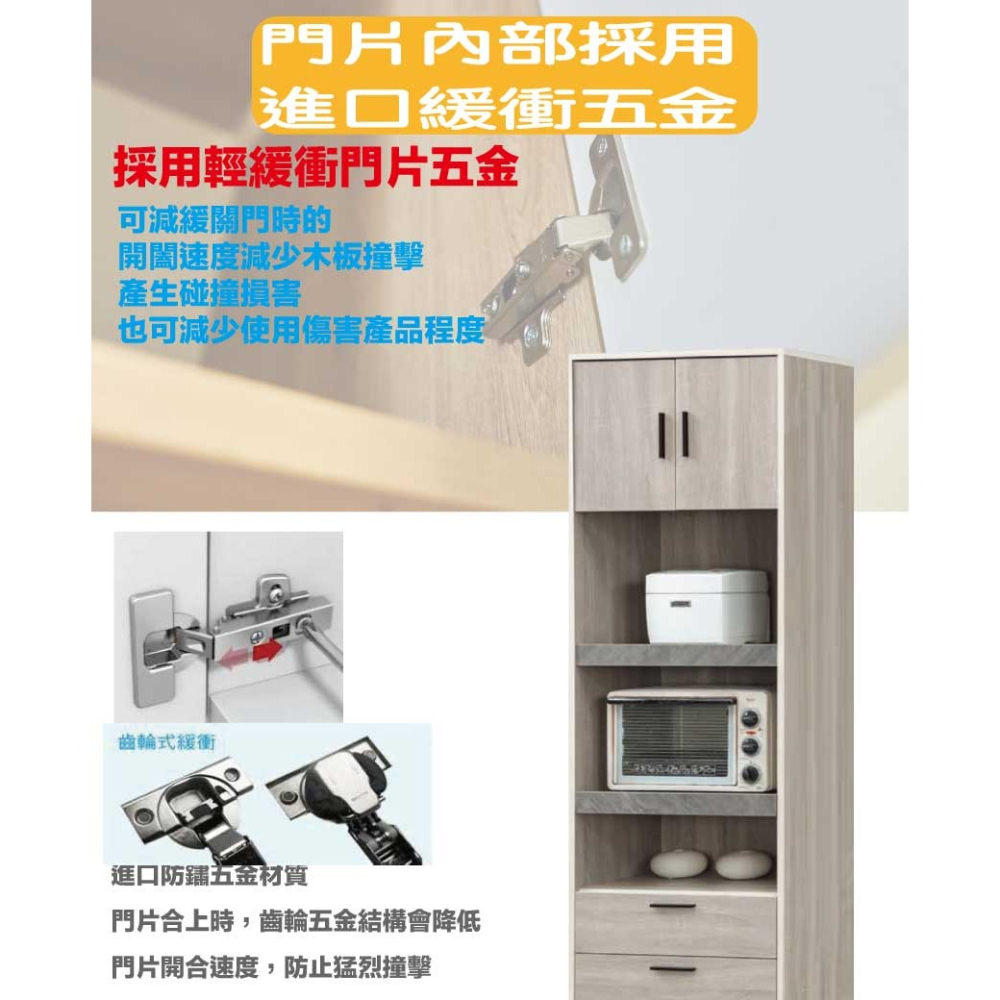 【綠家居】曼科2尺雙色拉盤高餐櫃/電器櫃-細節圖6
