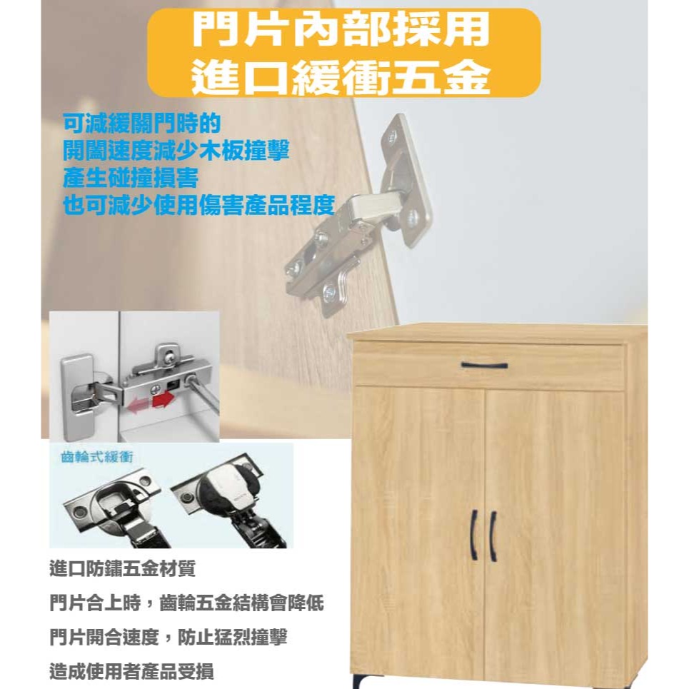 【綠家居】薛蒂2.7尺二門單抽低鞋櫃(二色可選)-細節圖6