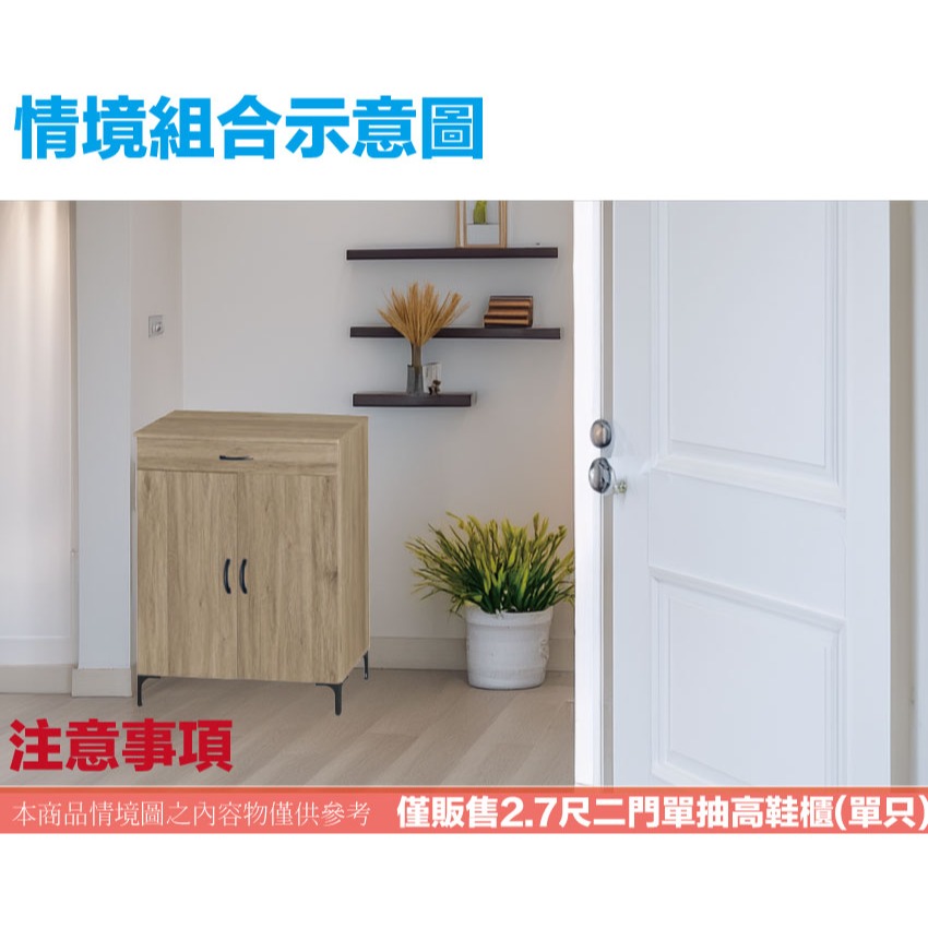 【綠家居】薛蒂2.7尺二門單抽低鞋櫃(二色可選)-細節圖11