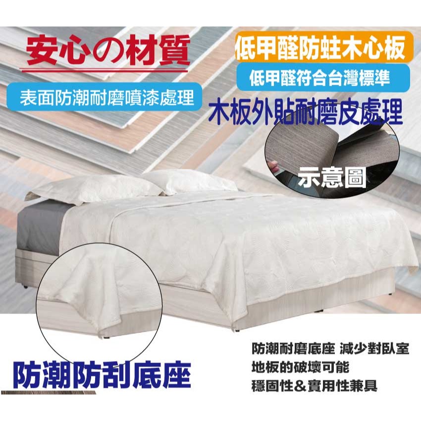 【綠家居】華爾5尺雙人單邊三抽床底座(不含床墊)-細節圖5