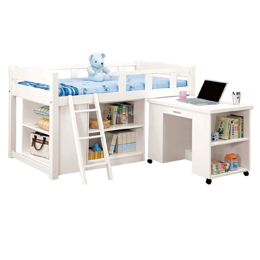 【綠家居】華爾3.5尺單人多功能床台組合(左＆右可選＋書桌＋收納櫃＋不含床墊)-規格圖10