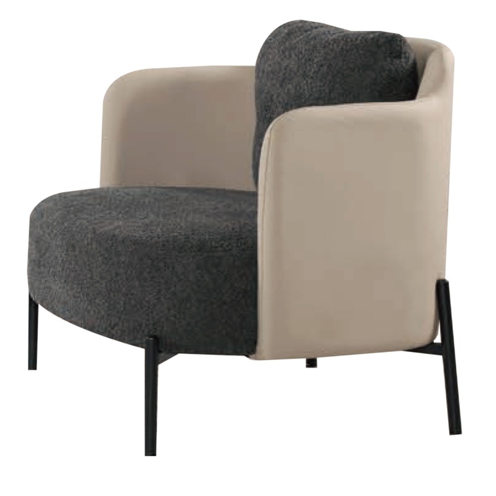 【綠家居】羅爾雙色棉麻布＆皮革單人座沙發椅(二色可選)-規格圖11