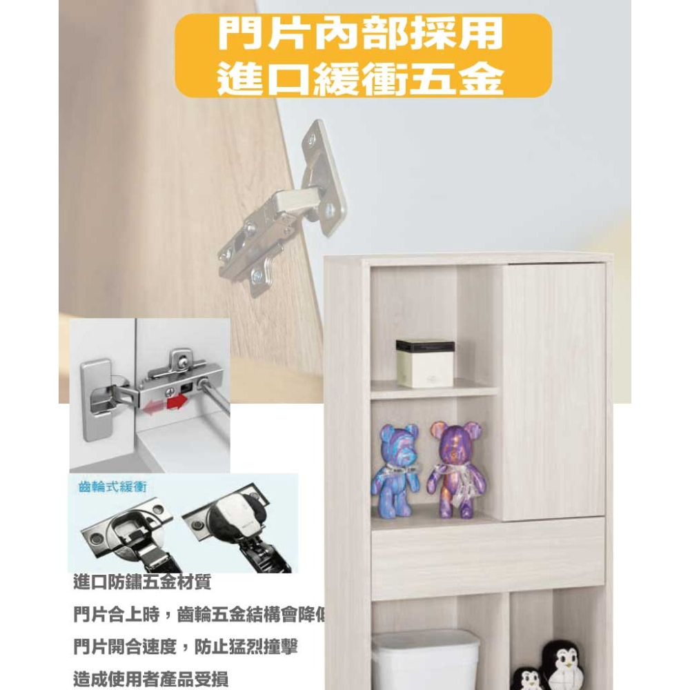 【綠家居】丹尼2尺單門單抽半開放低展示櫃-細節圖6