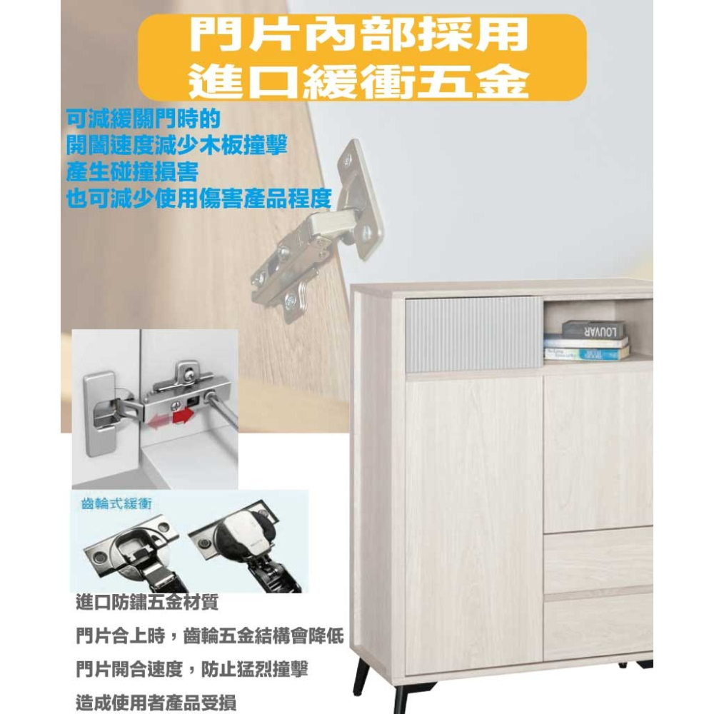 【綠家居】克萊雙色2.7尺二門三抽展示櫃-細節圖6