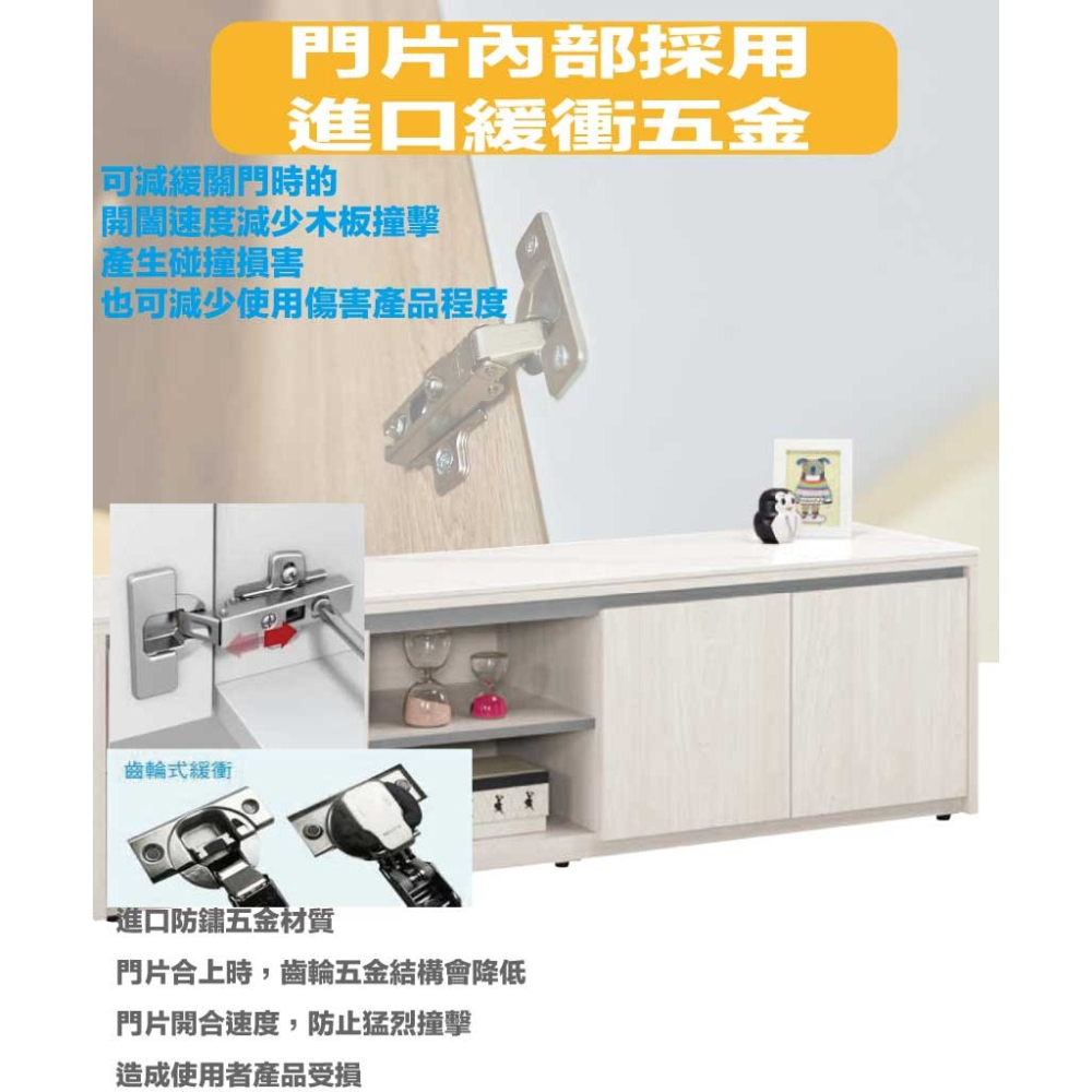 【綠家居】華爾雙色5尺岩板開門二抽電視櫃-細節圖6