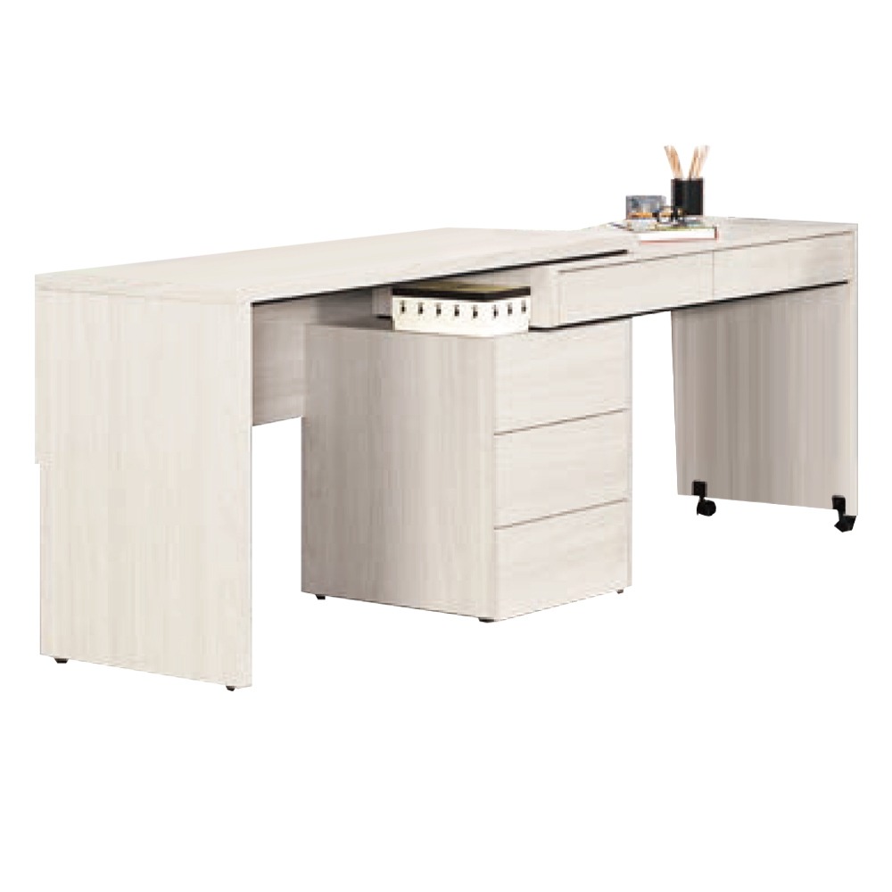 【綠家居】寶亞4尺五抽可伸縮書桌組合(二色可選+左＆右向擺設可選)-規格圖11