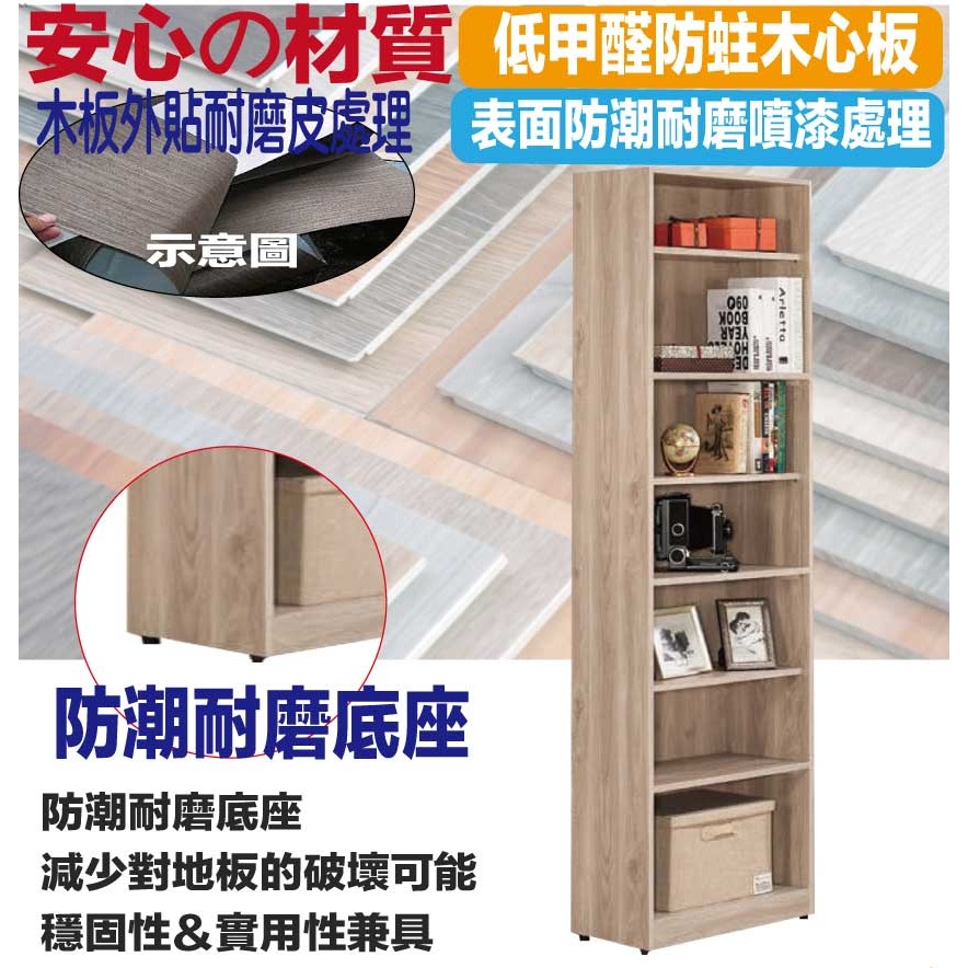 【綠家居】諾爾2尺開放式多格書櫃-細節圖5
