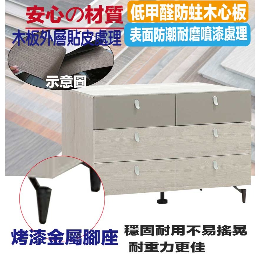 【綠家居】蒂斯4尺六抽斗櫃-細節圖5