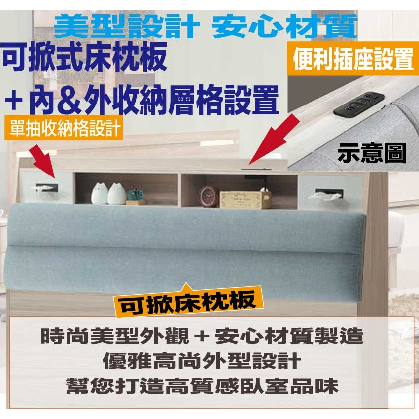 【綠家居】范巴5尺雙人耐刮皮四抽床台組合(床頭＋四抽床底＋不含床墊)-細節圖6