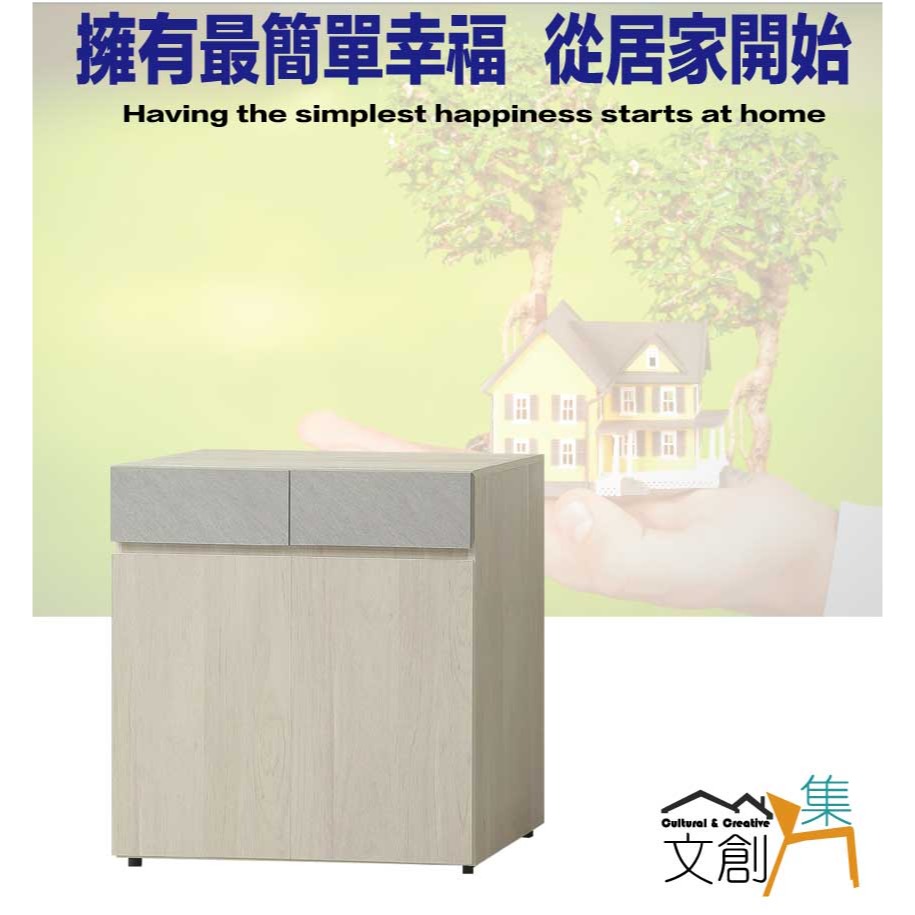 【綠家居】莫森2.7尺二門二抽低餐櫃-細節圖4