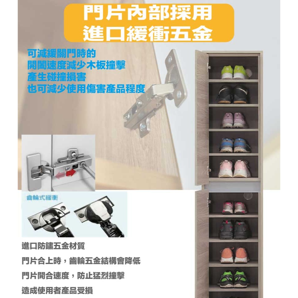 【綠家居】米斯1.4尺雙門高玄關鞋櫃(二向可選)-細節圖6