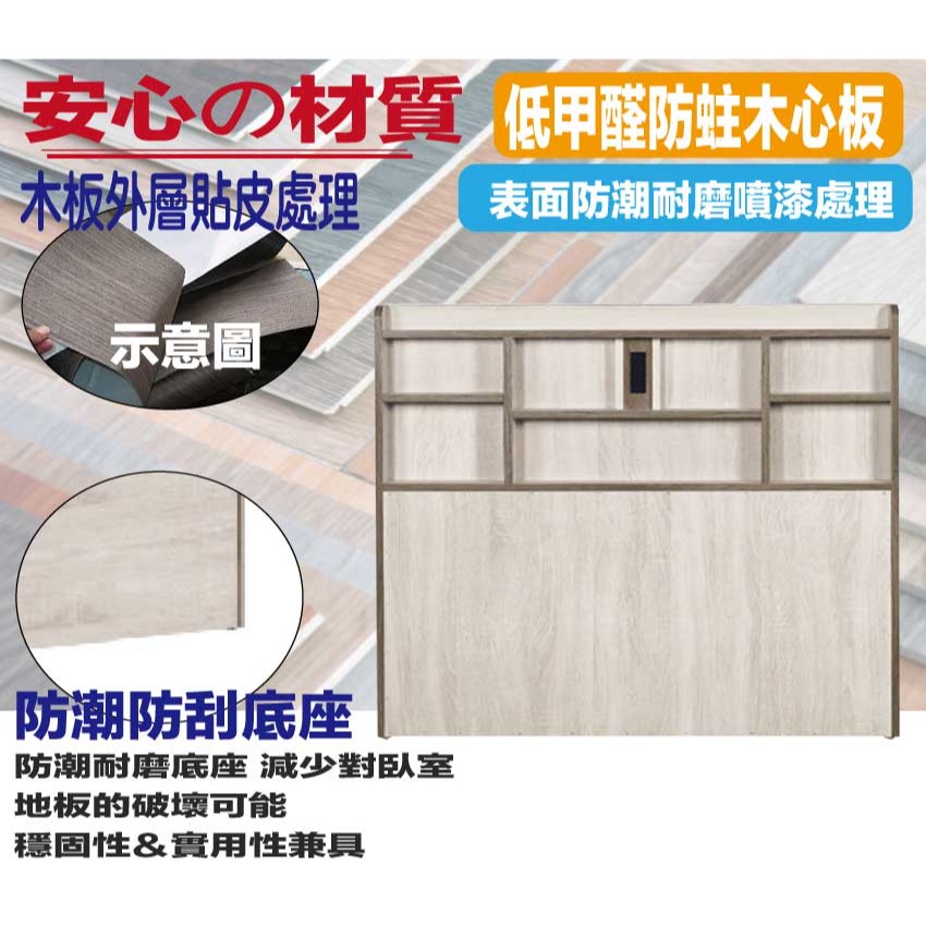 【綠家居】梅威3.5尺單人插座床頭片(不含床底＋不含床墊)-細節圖5
