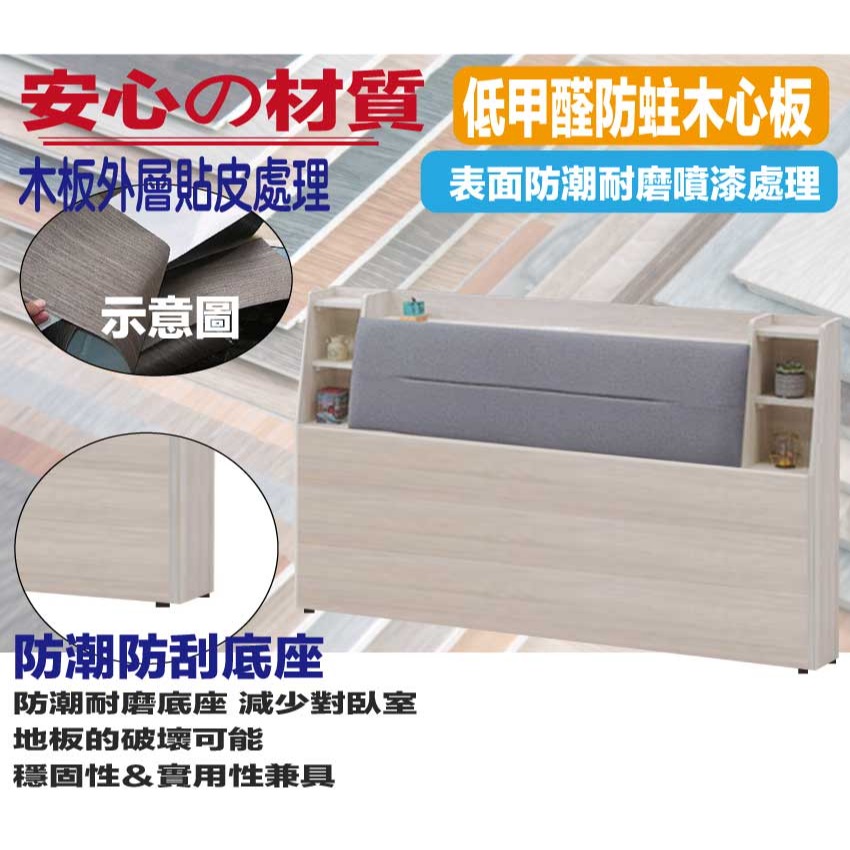 【綠家居】凱威5尺雙人貓抓皮床頭箱(不含床底＋不含床墊)-細節圖5