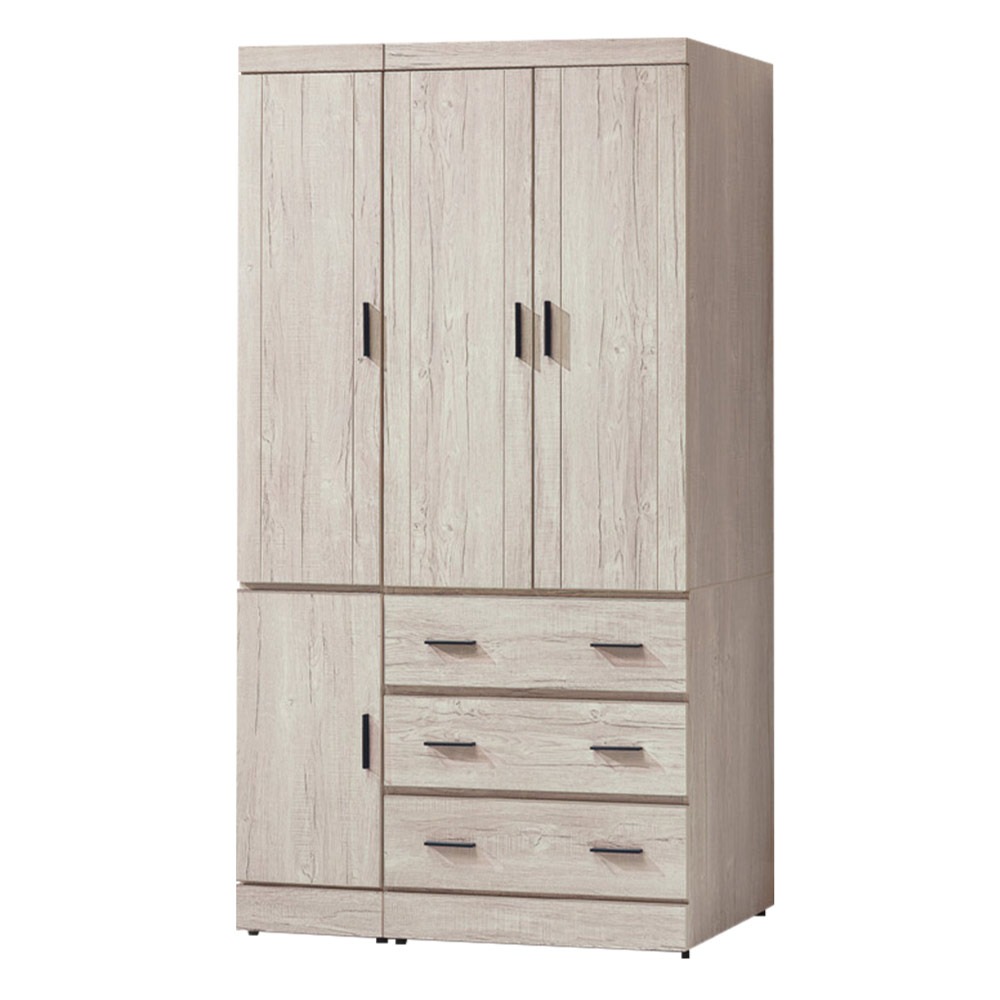 【綠家居】畢爾3.8尺四門三抽衣櫃(二色可選)-規格圖11