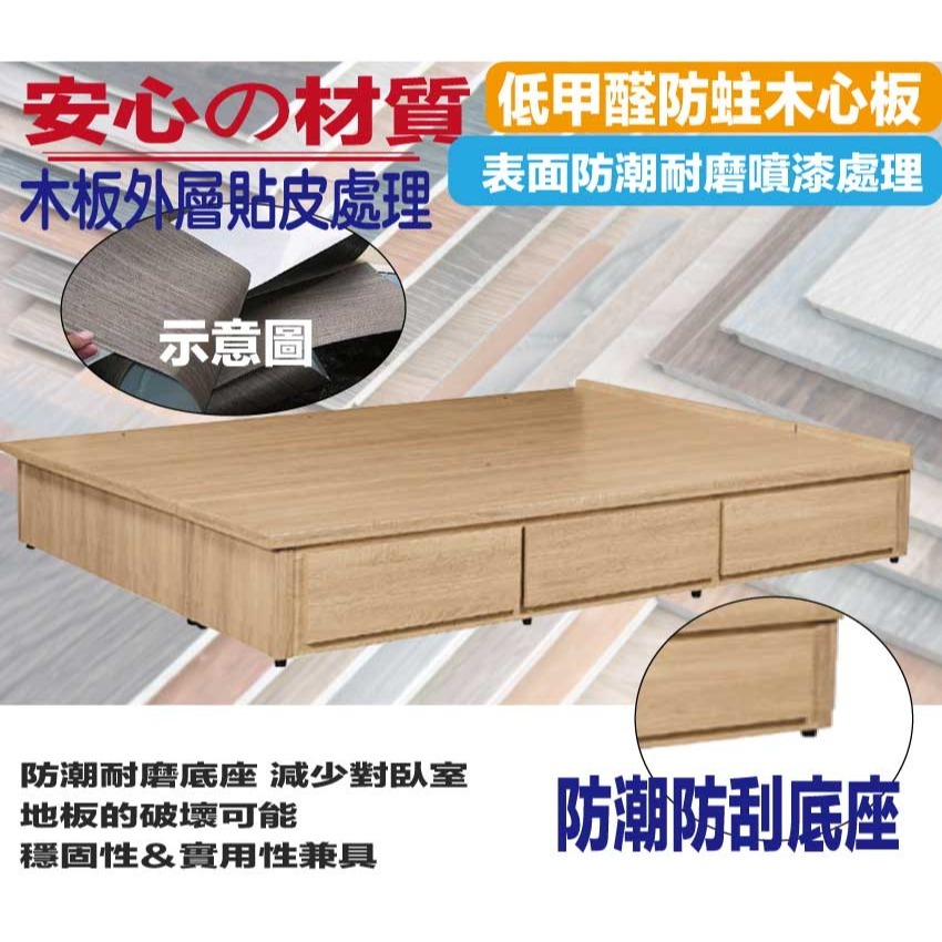 【綠家居】梅威安全扣6尺雙人加大三抽＆後掀床底/掀床(九色可選+高係數氣壓棒＋安全扣設計)-細節圖5