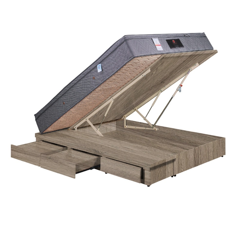 【綠家居】梅威安全扣6尺雙人加大三抽＆後掀床底/掀床(九色可選+高係數氣壓棒＋安全扣設計)-規格圖11