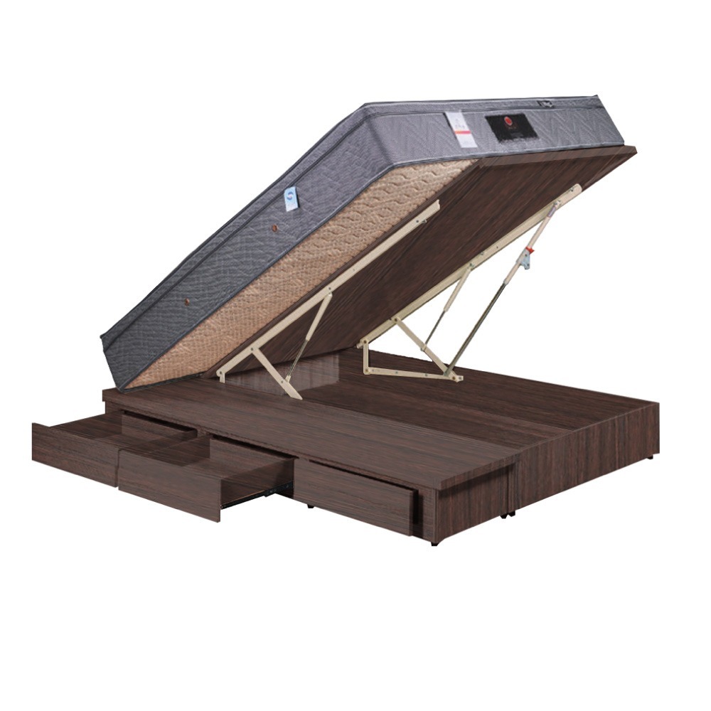 【綠家居】梅威安全扣6尺雙人加大三抽＆後掀床底/掀床(九色可選+高係數氣壓棒＋安全扣設計)-規格圖11