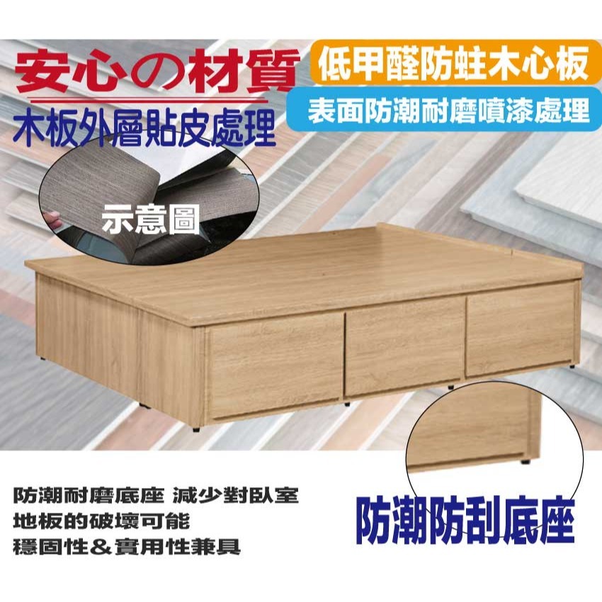 【綠家居】梅威加高版6尺雙人加大安全扣三抽＆後掀床底/掀床(九色可選+高係數氣壓棒＋安全扣設計)-細節圖5