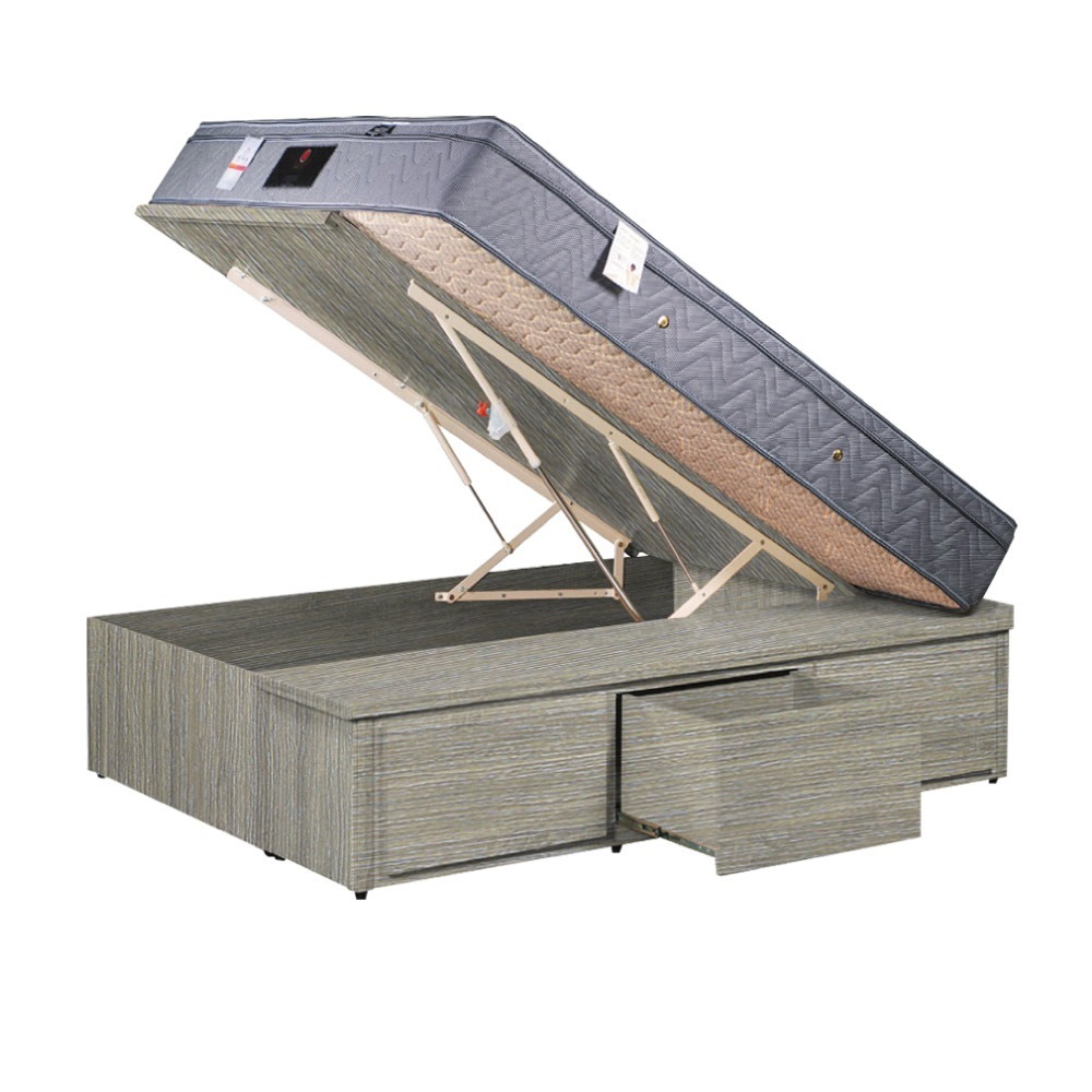 【綠家居】梅威加高版6尺雙人加大安全扣三抽＆後掀床底/掀床(九色可選+高係數氣壓棒＋安全扣設計)-規格圖11