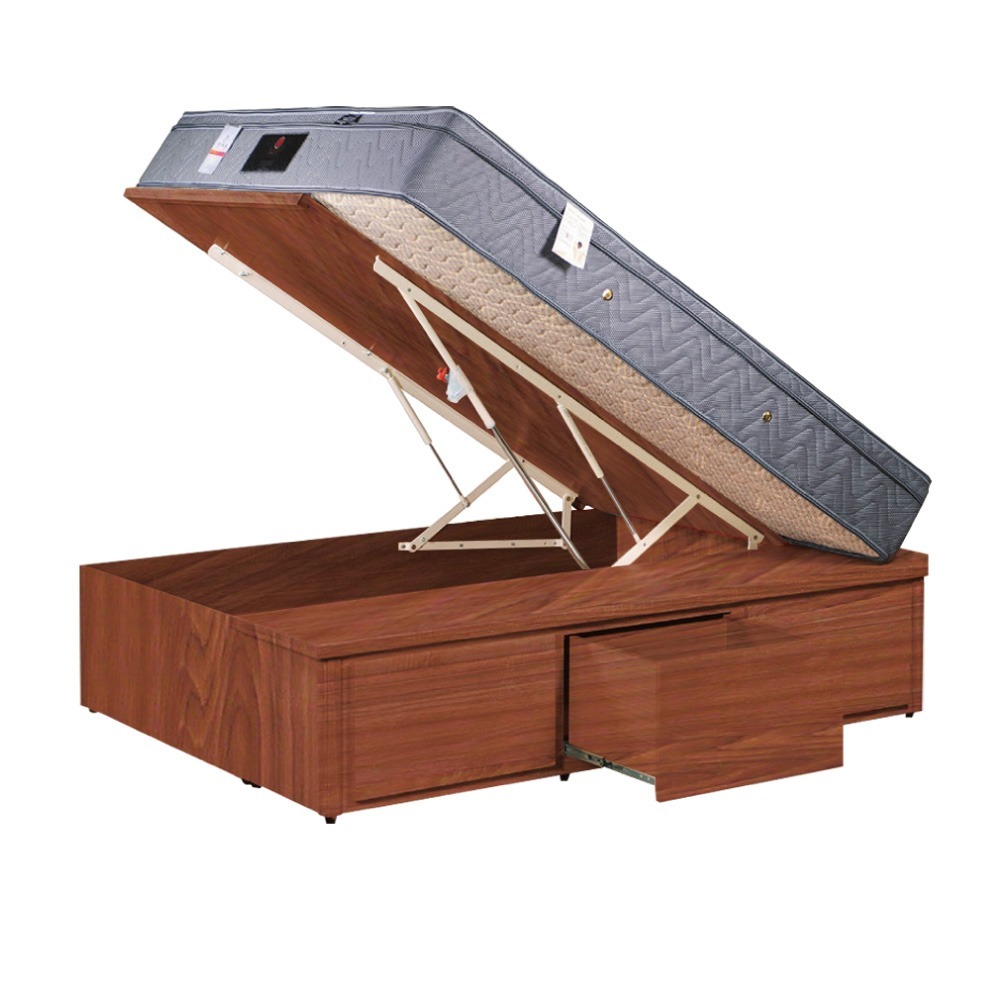 【綠家居】梅威加高版6尺雙人加大安全扣三抽＆後掀床底/掀床(九色可選+高係數氣壓棒＋安全扣設計)-規格圖11