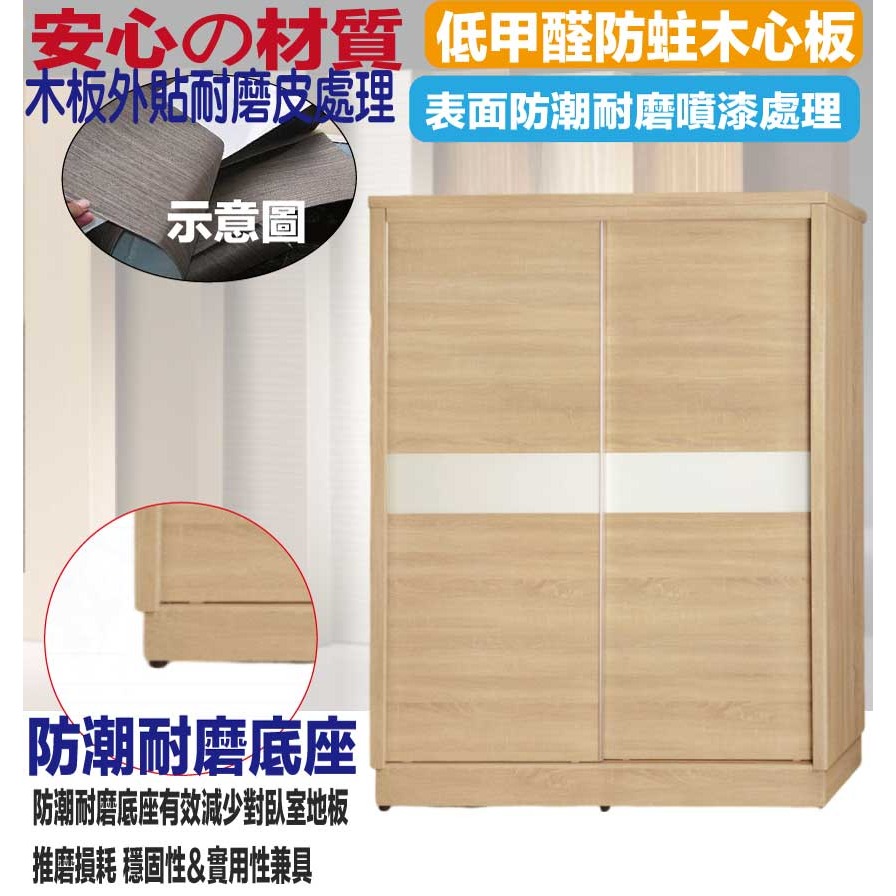 【綠家居】包爾4尺三拉推門衣櫃(三色可選＋內含側拉穿衣鏡)-細節圖5