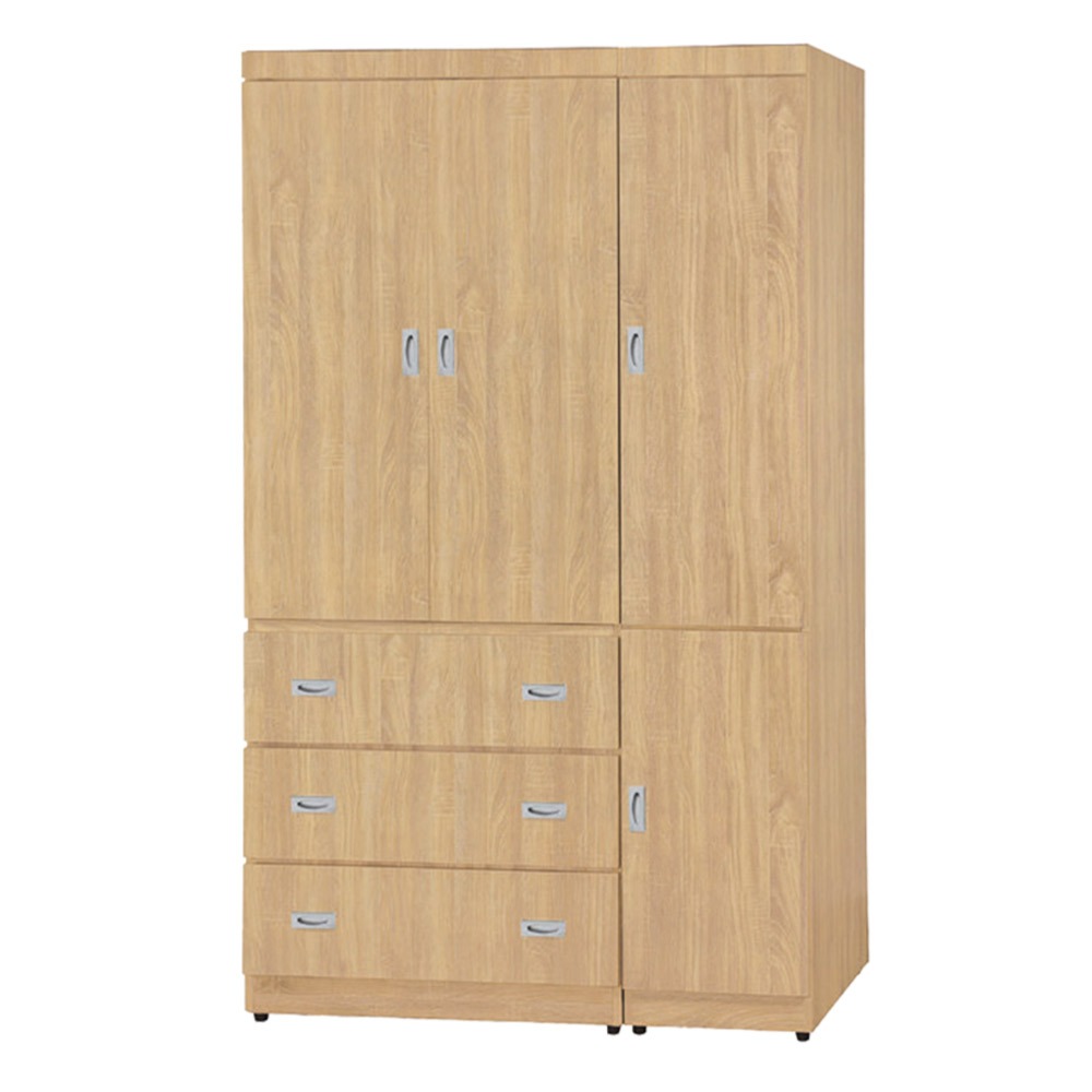 【綠家居】包爾4尺四門三抽衣櫃(三色可選)-規格圖11