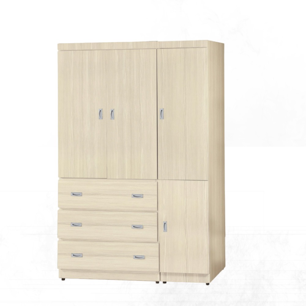 【綠家居】包爾4尺四門三抽衣櫃(三色可選)-規格圖11