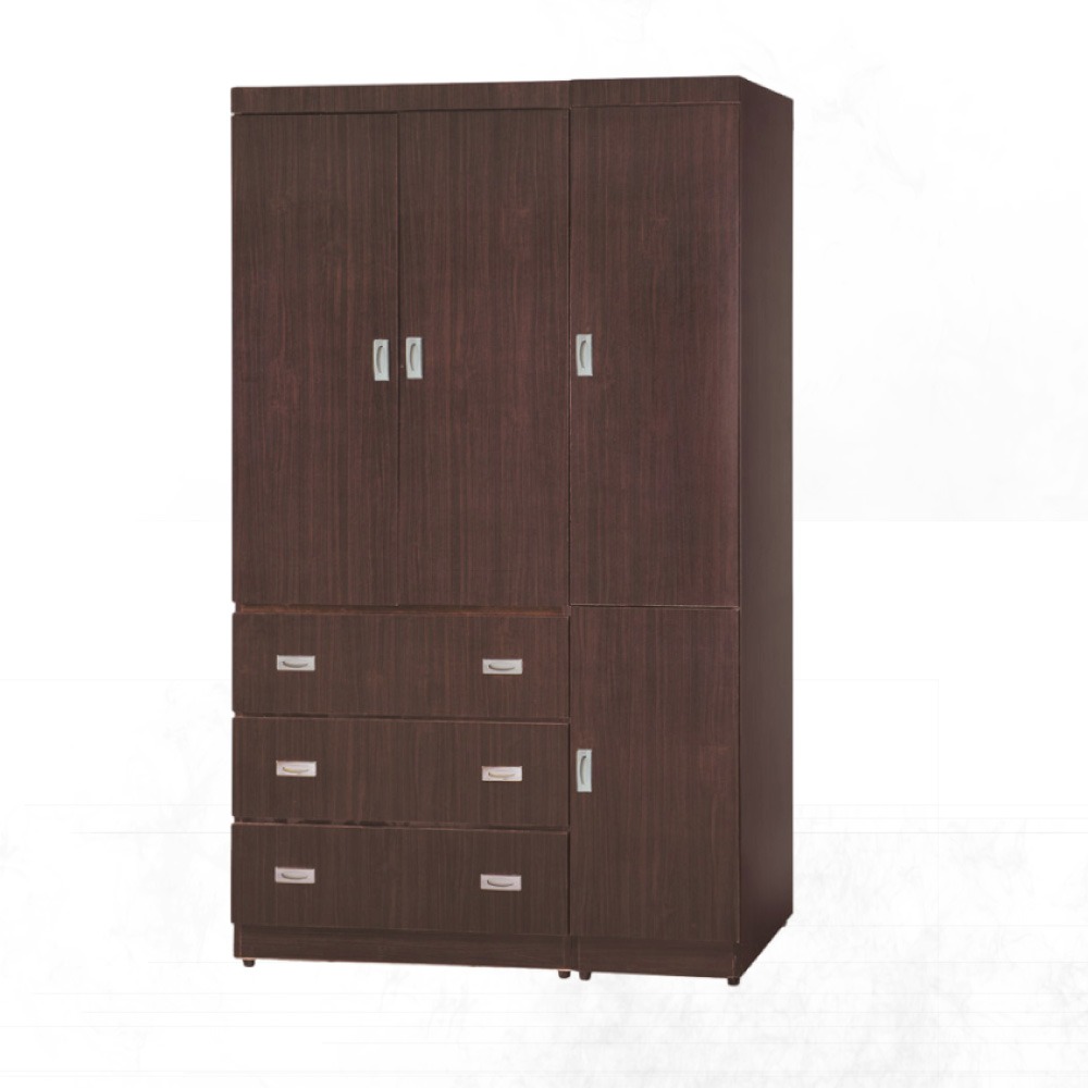 【綠家居】包爾4尺四門三抽衣櫃(三色可選)-規格圖11