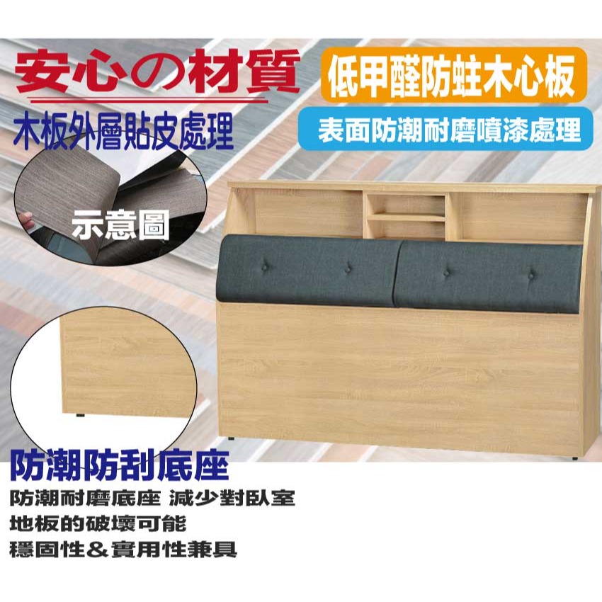 【綠家居】山河6尺雙人加大貓抓皮革床頭箱(二色可選)-細節圖5